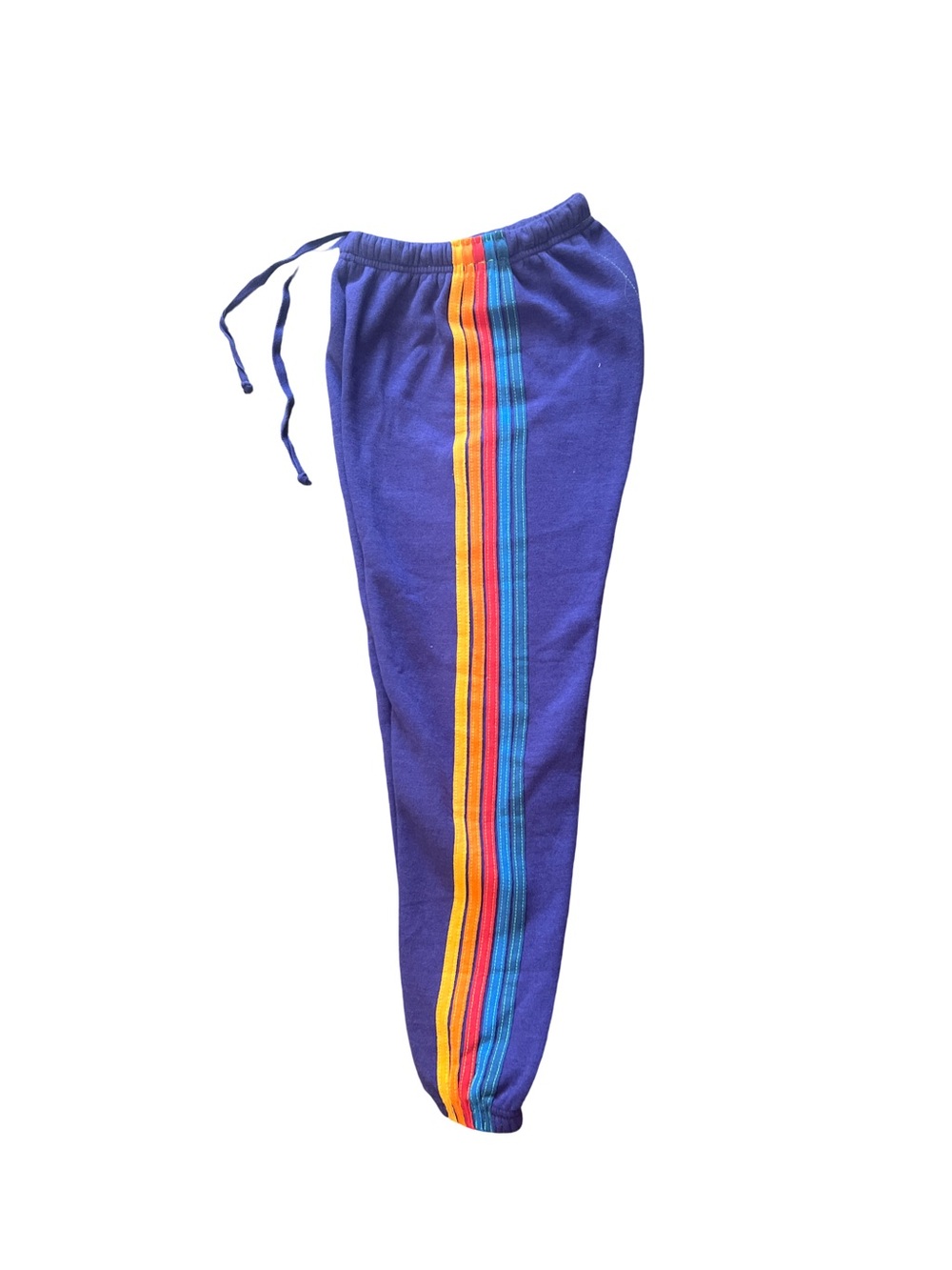 Aviator Nation Purple Joggers with Rainbow Side Stripes